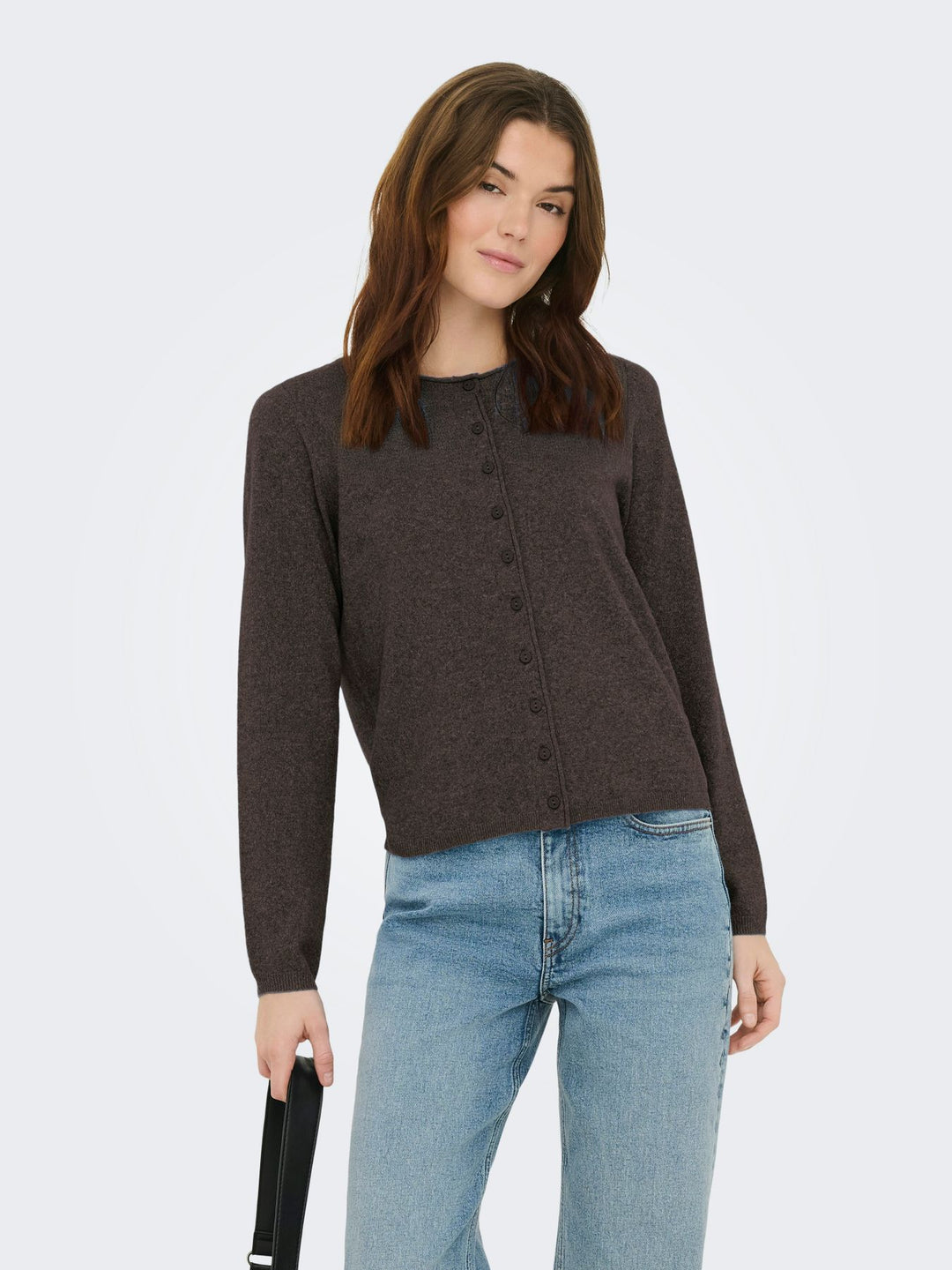 ONLLOYAL LS O-NECK BUTTON CARDI KNT