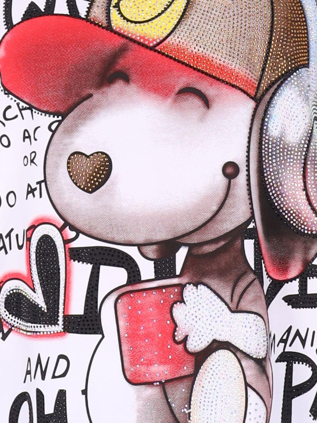 Longshirt Damen Print Snoopy Straßsteine