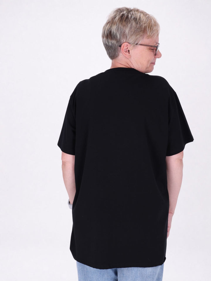 Longshirt Damen 1/2 Arm Manga Print und Straßsteine