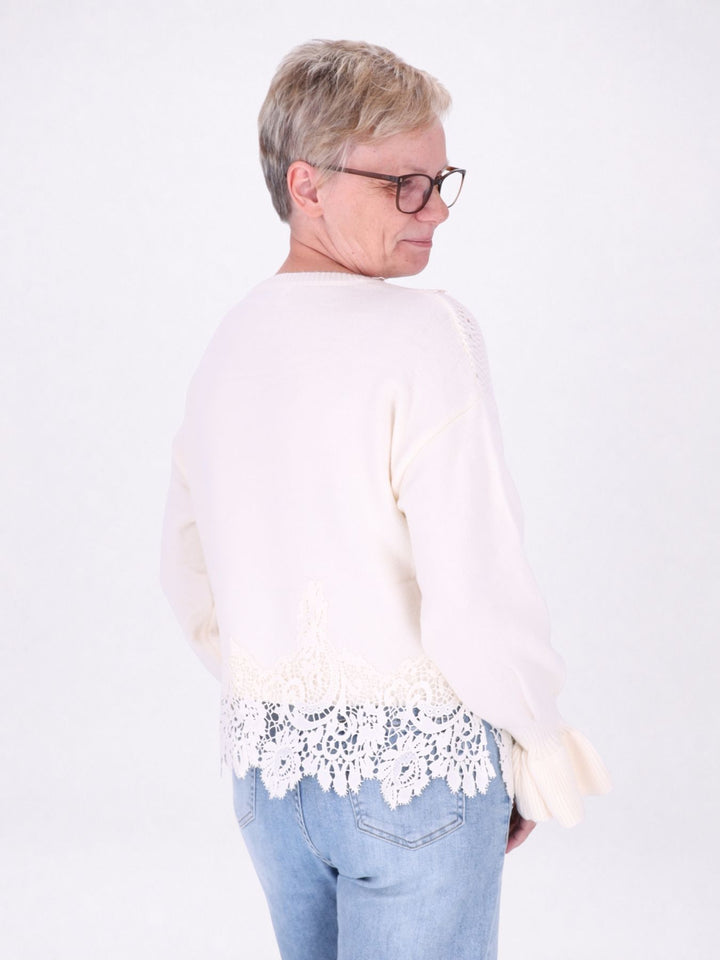 Strickpullover Damen Materialmix
