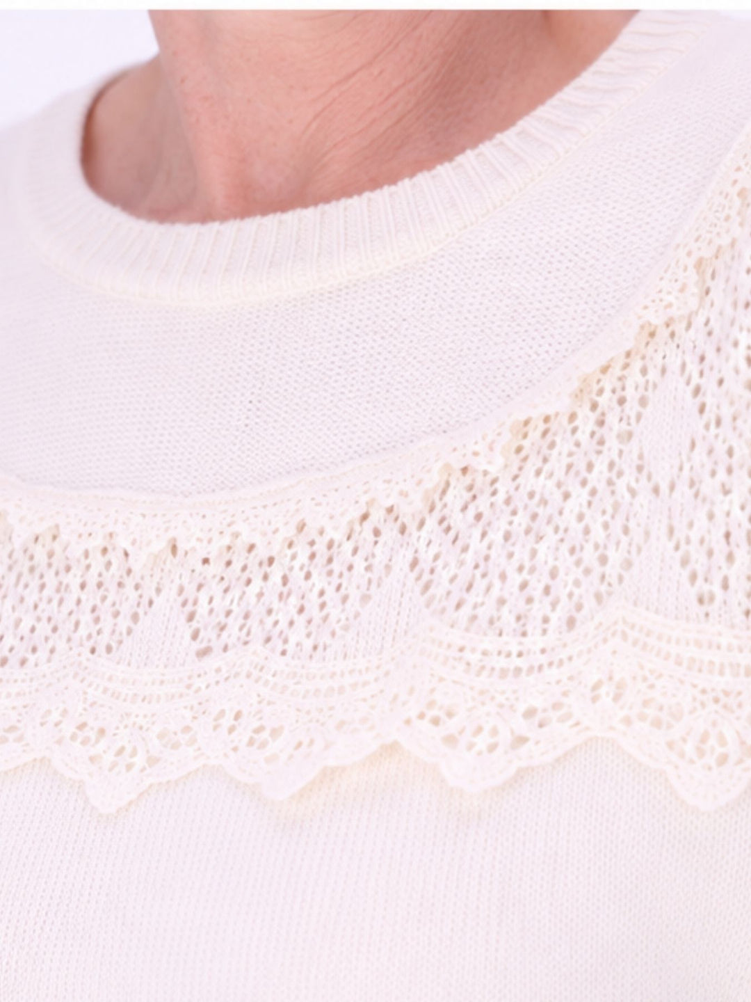 Strickpullover Damen Materialmix