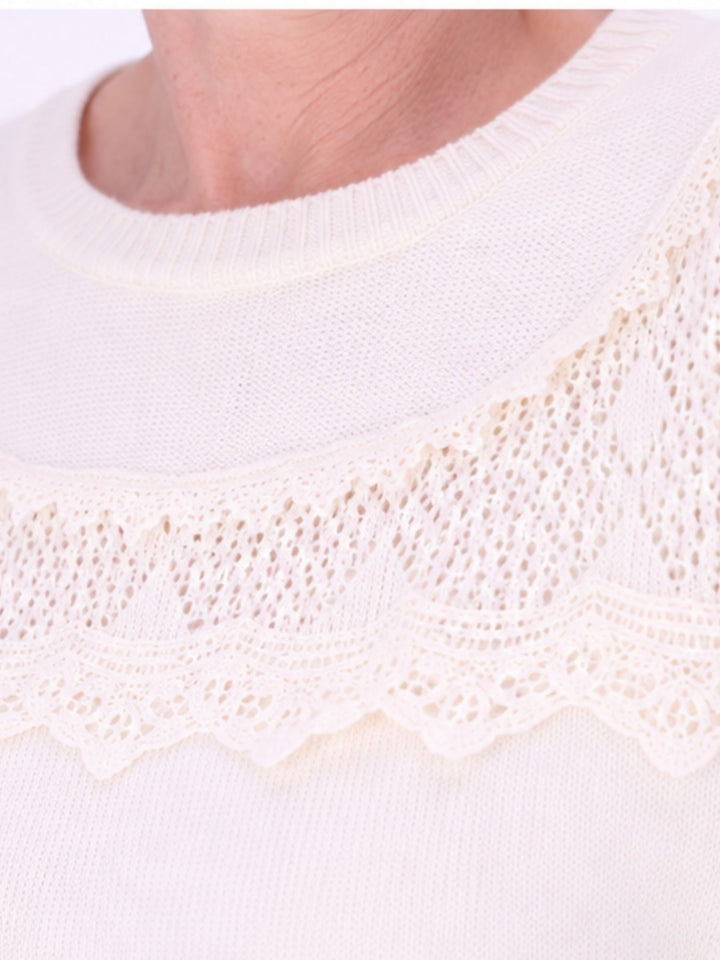 Strickpullover Damen Materialmix