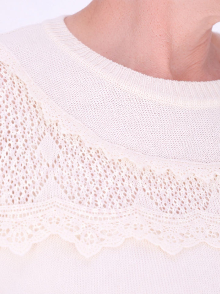 Strickpullover Damen Materialmix