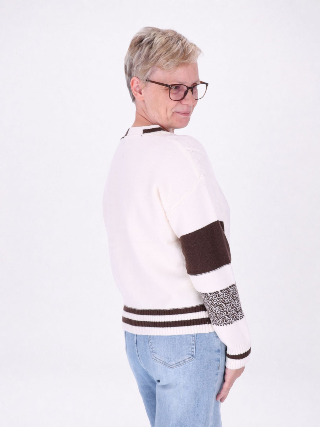 Strickjacke Damen Farbmix Raute