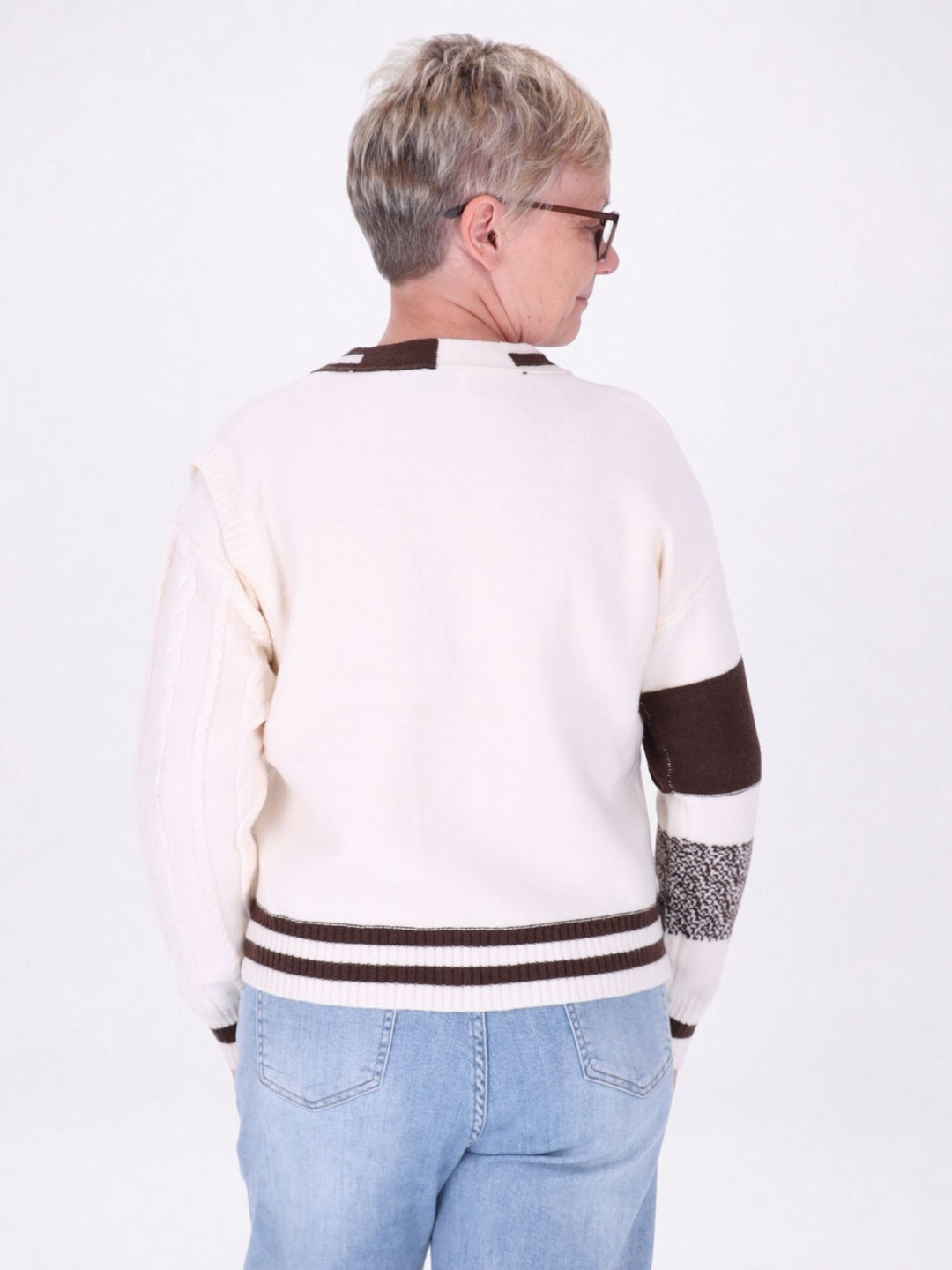 Strickjacke Damen Farbmix Raute