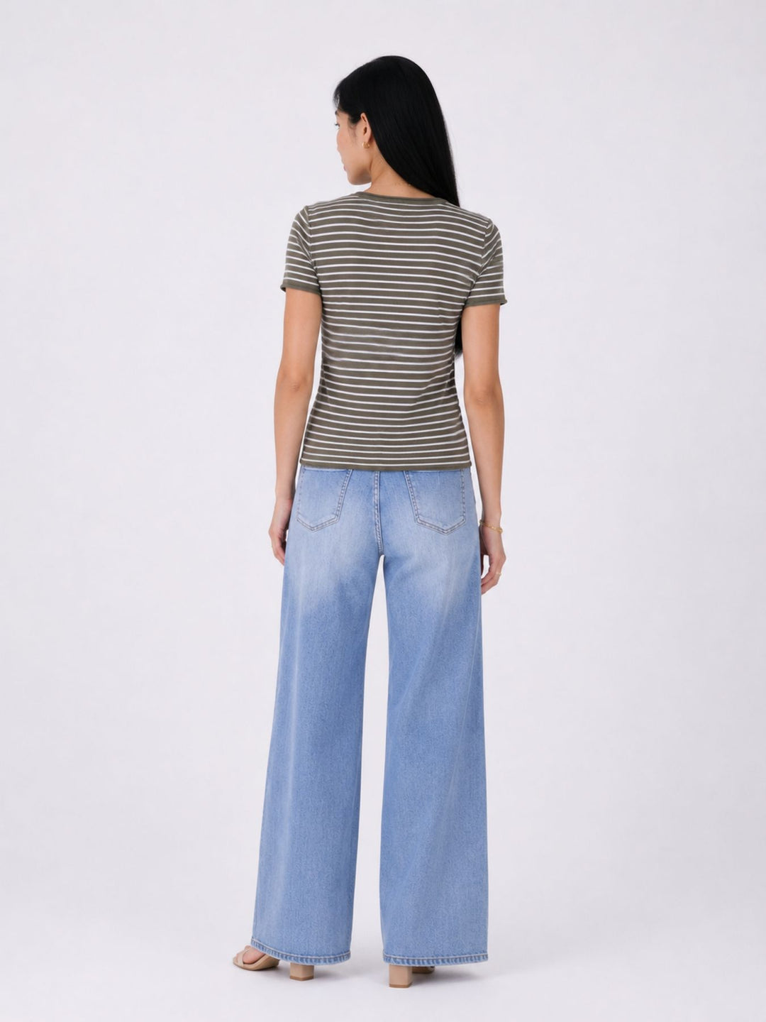 T-Shirt Damen Feinstrick Ringel