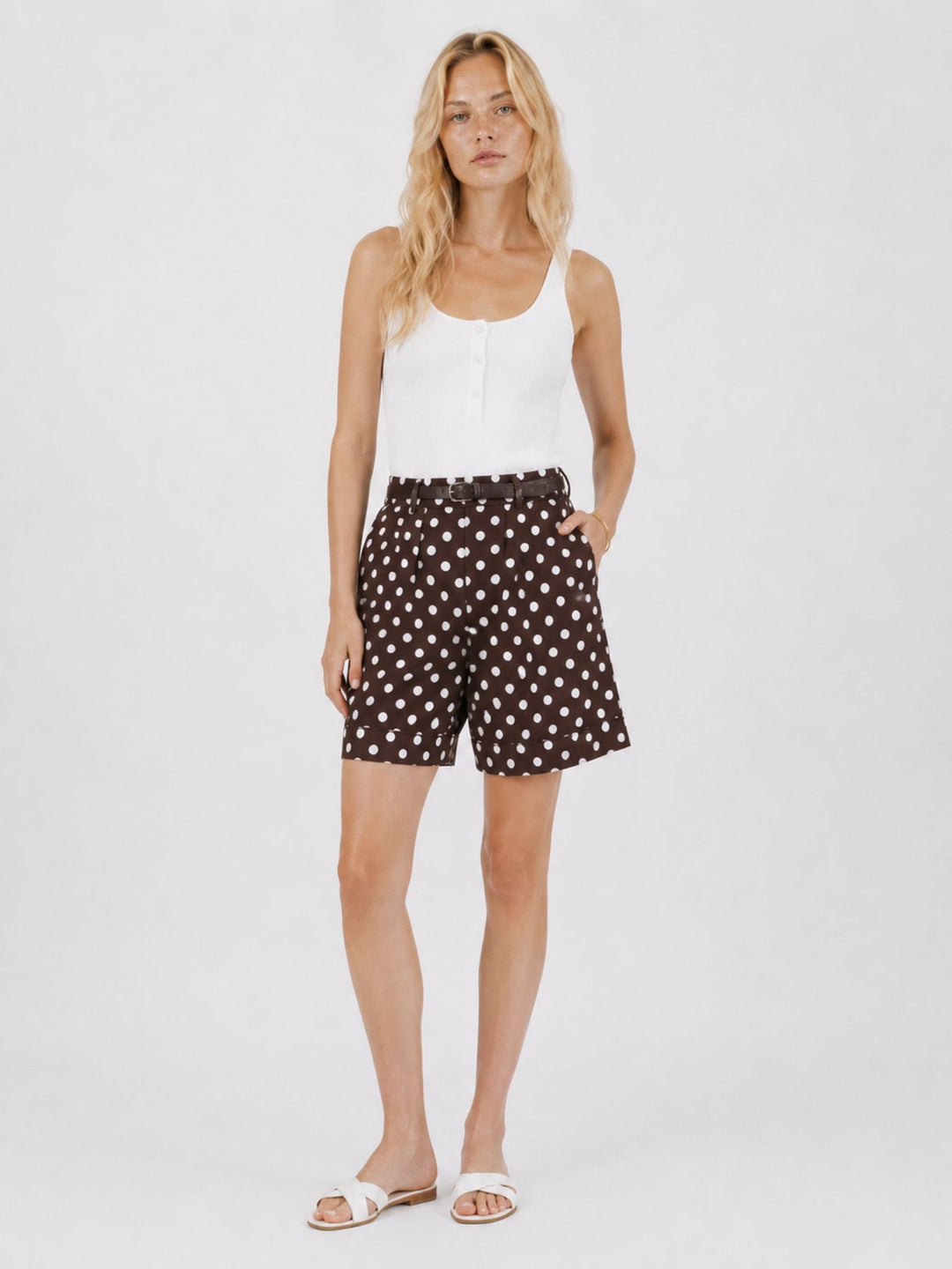 Short Damen Knielang AOP Punkte