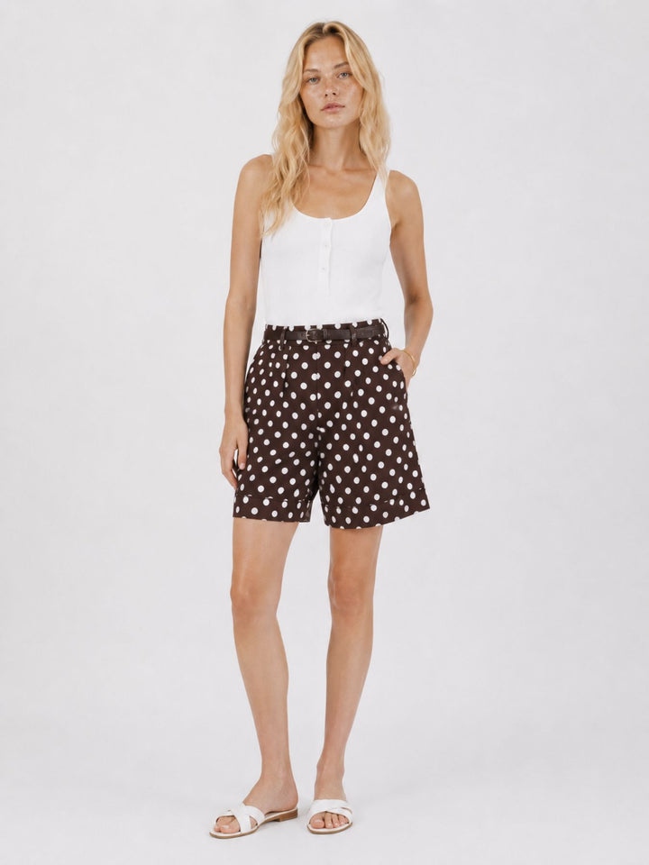 Short Damen Knielang AOP Punkte