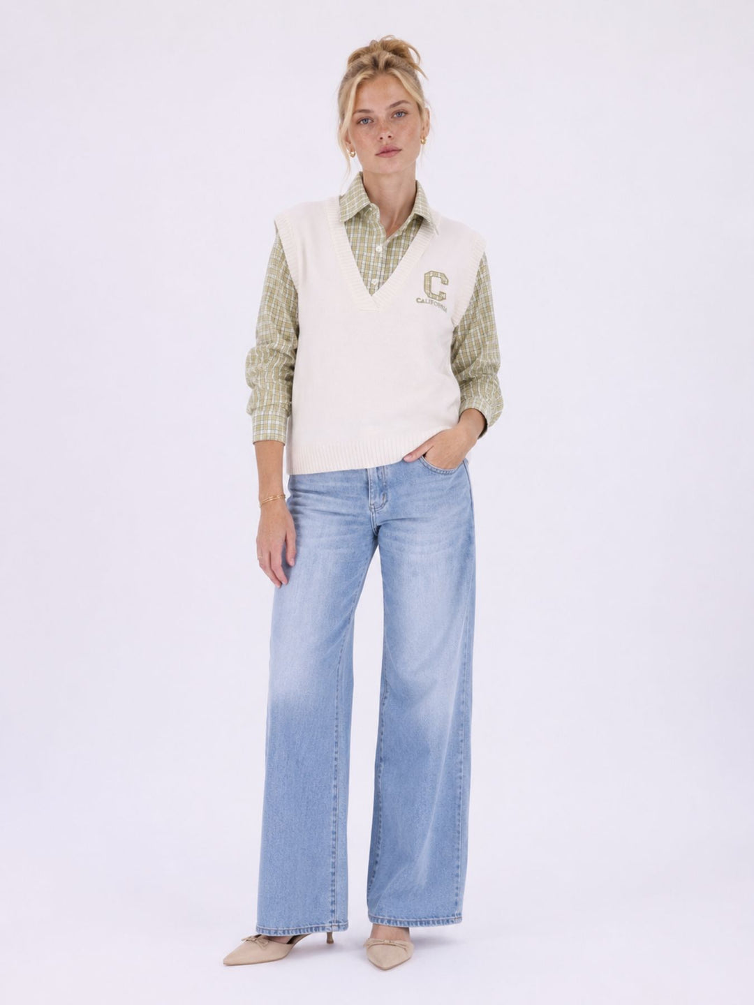 Bluse mit Pullunder College