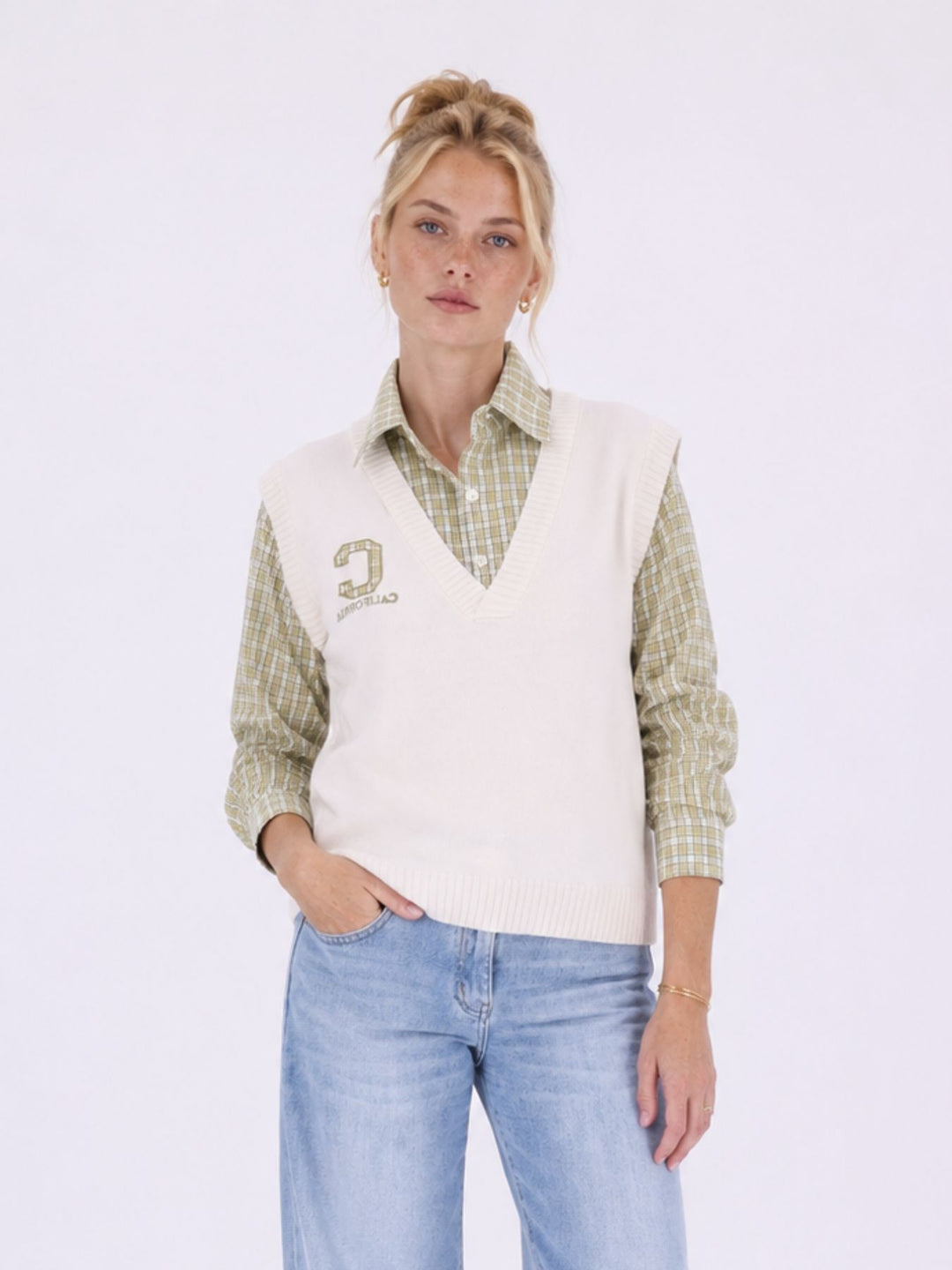 Bluse mit Pullunder College