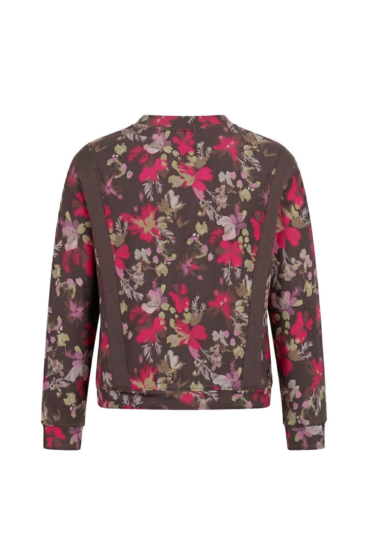 Sweatjacke Damen floralem Allover-Print