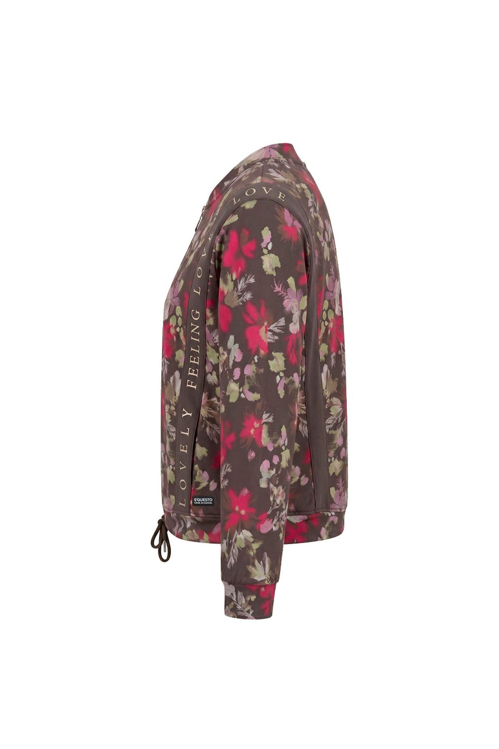 Sweatjacke Damen floralem Allover-Print