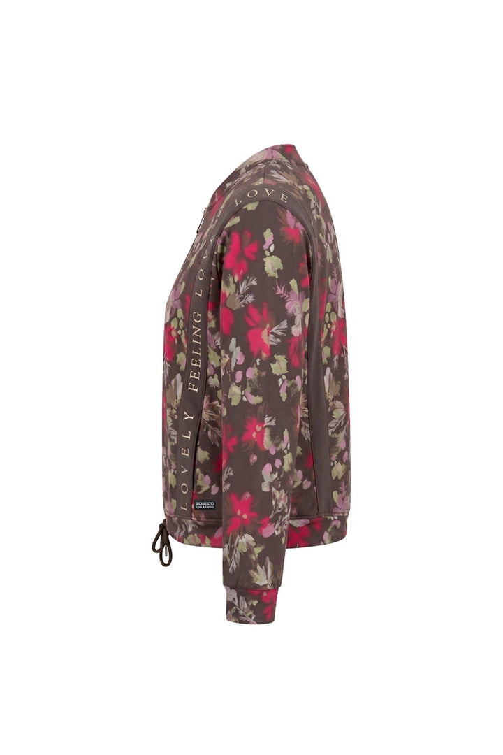 Sweatjacke Damen floralem Allover-Print