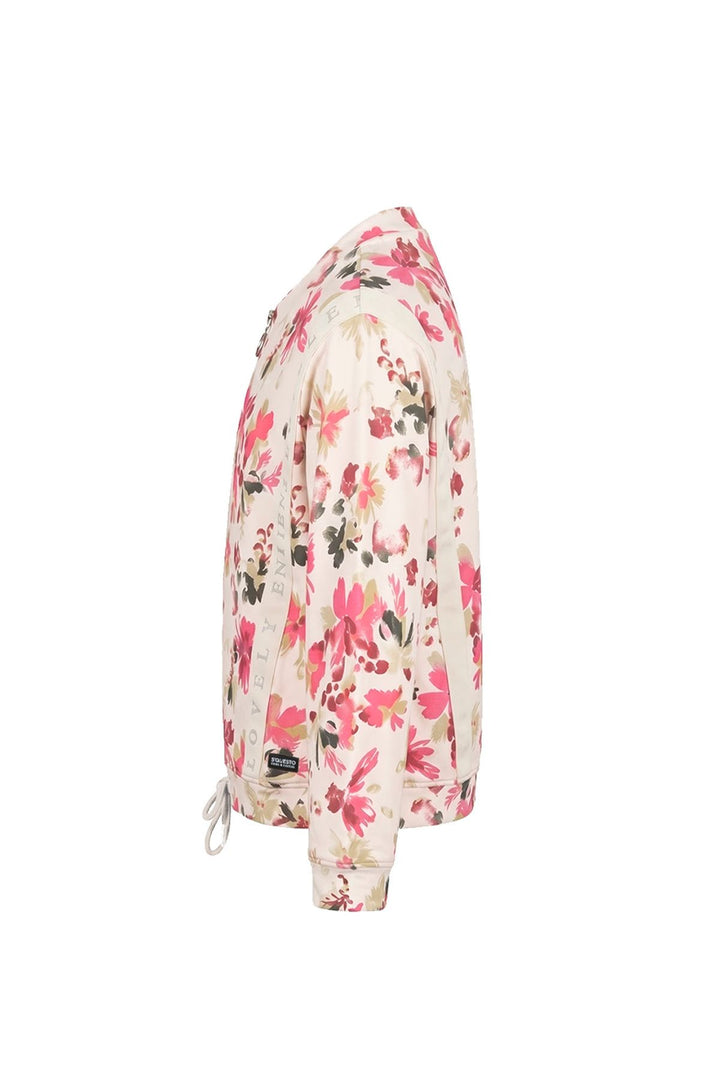 Sweatjacke Damen floralem Allover-Print