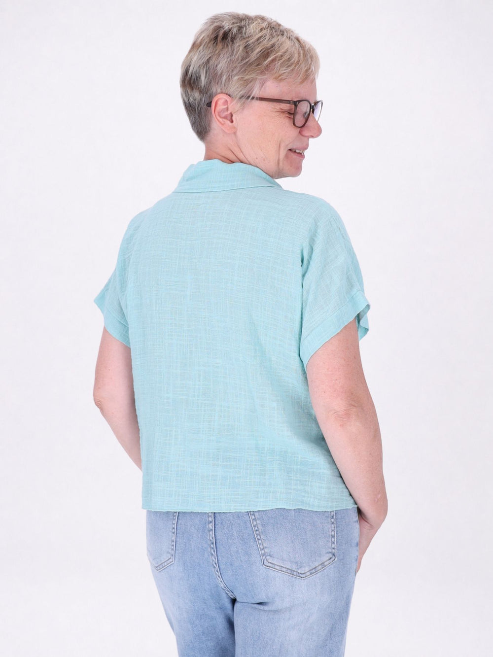 Bluse Damen zum Binden Leinenmix