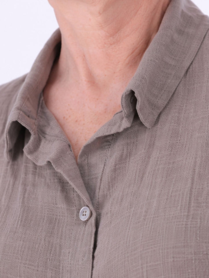 Bluse Damen zum Binden Leinenmix