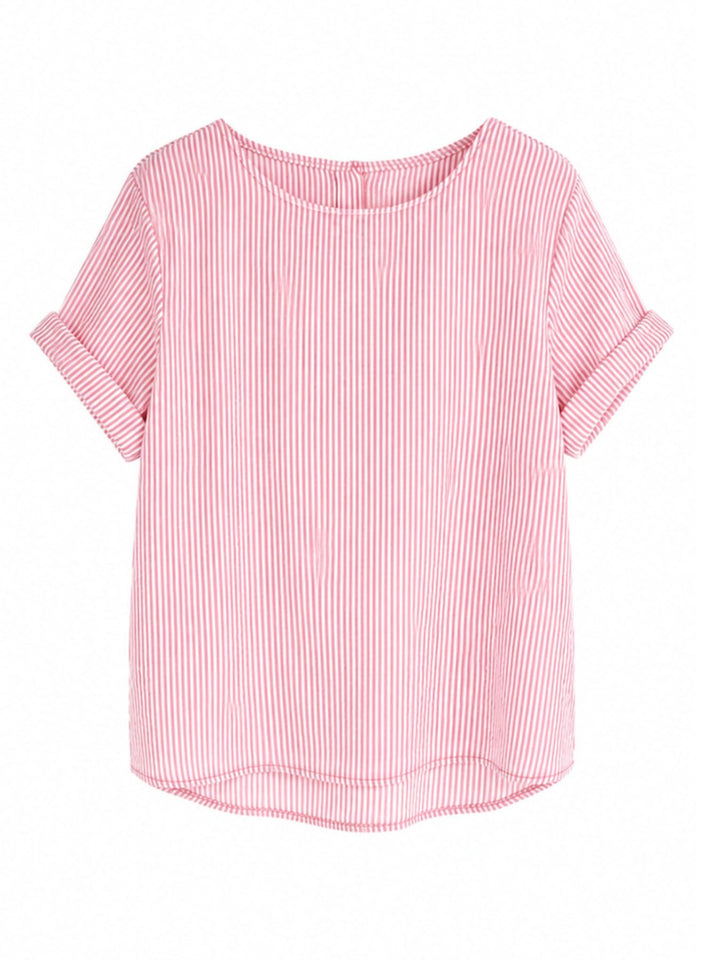 T-Shirt Streifen hinten geknöpft