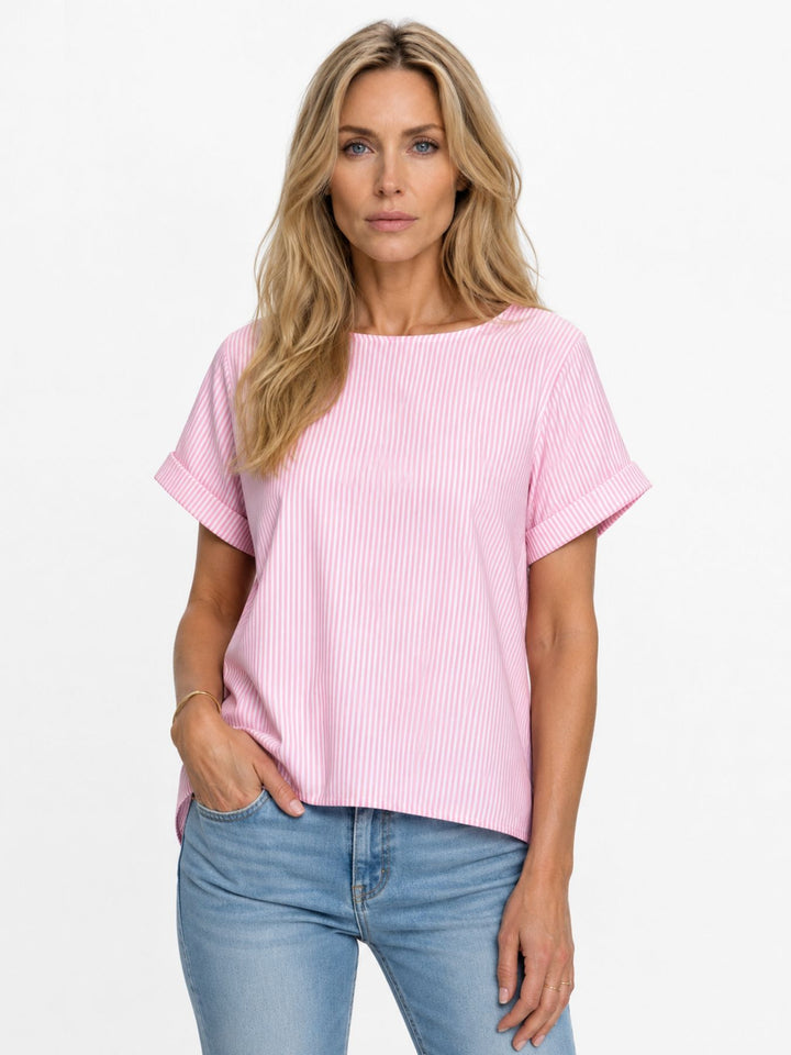 T-Shirt Streifen hinten geknöpft