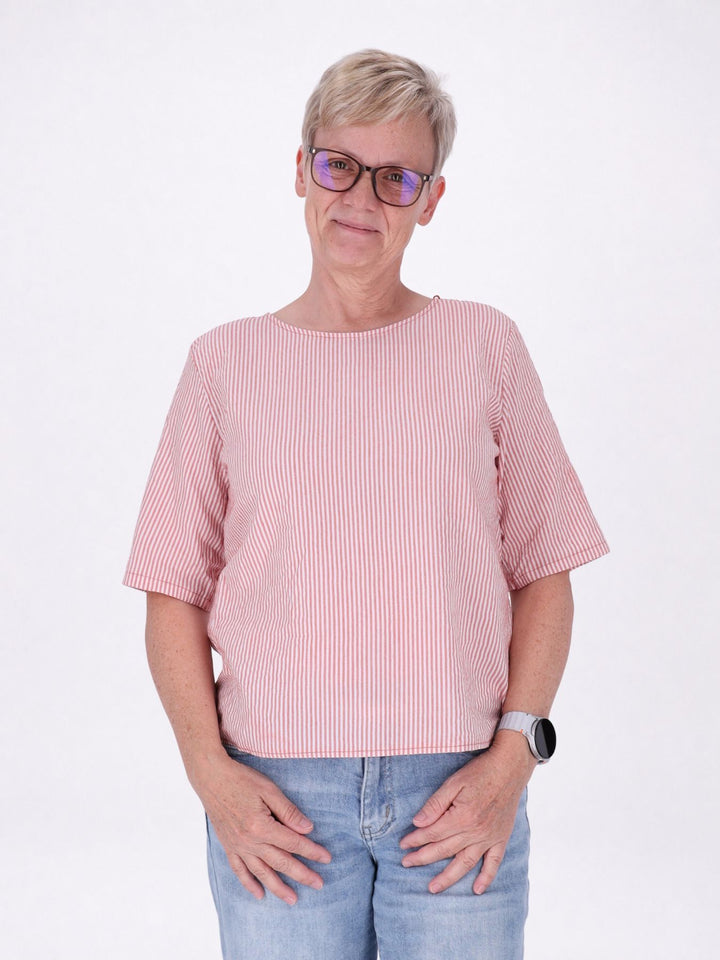 T-Shirt Streifen hinten geknöpft