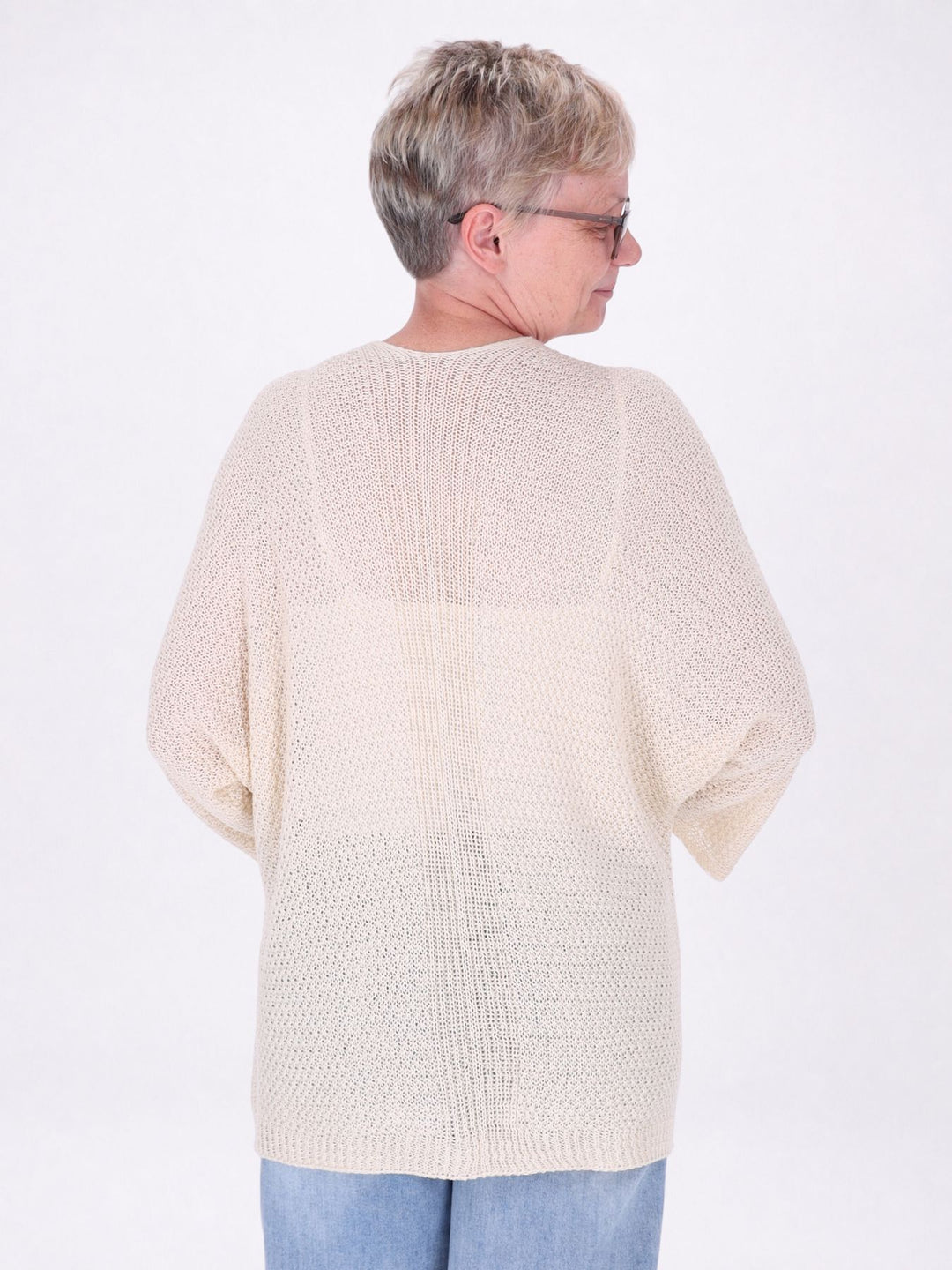 Strickjacke Damen offen 3/4 Arm