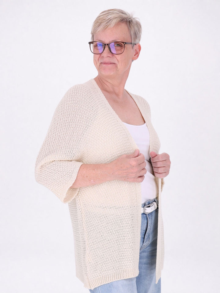 Strickjacke Damen offen 3/4 Arm