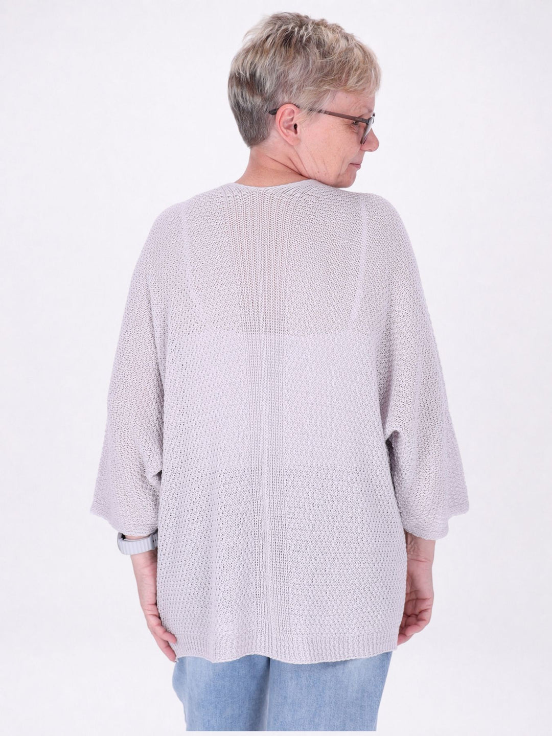 Strickjacke Damen offen 3/4 Arm