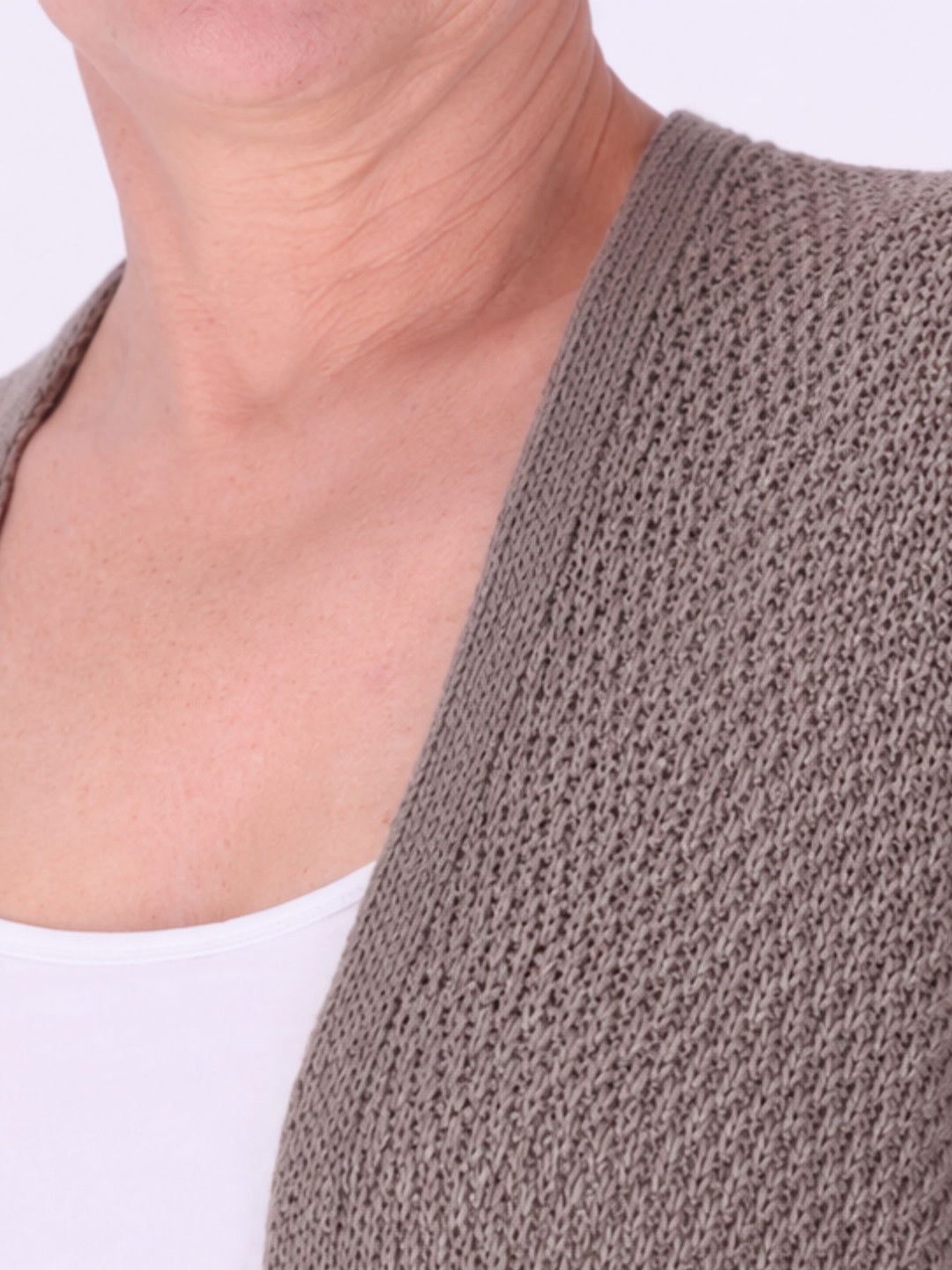 Strickjacke Damen offen 3/4 Arm