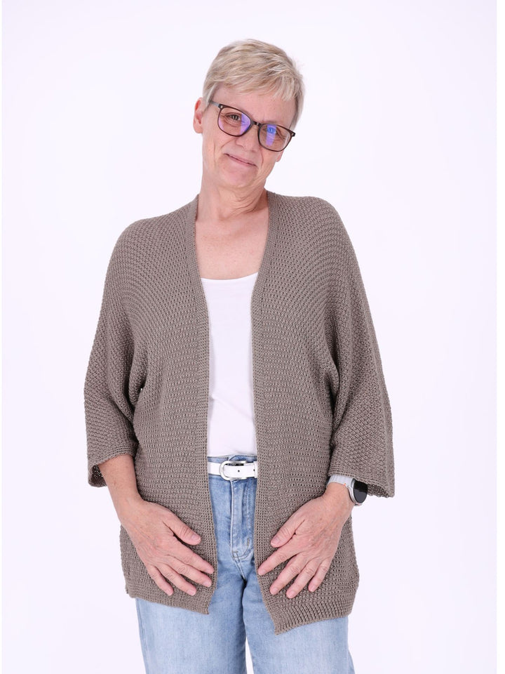 Strickjacke Damen offen 3/4 Arm