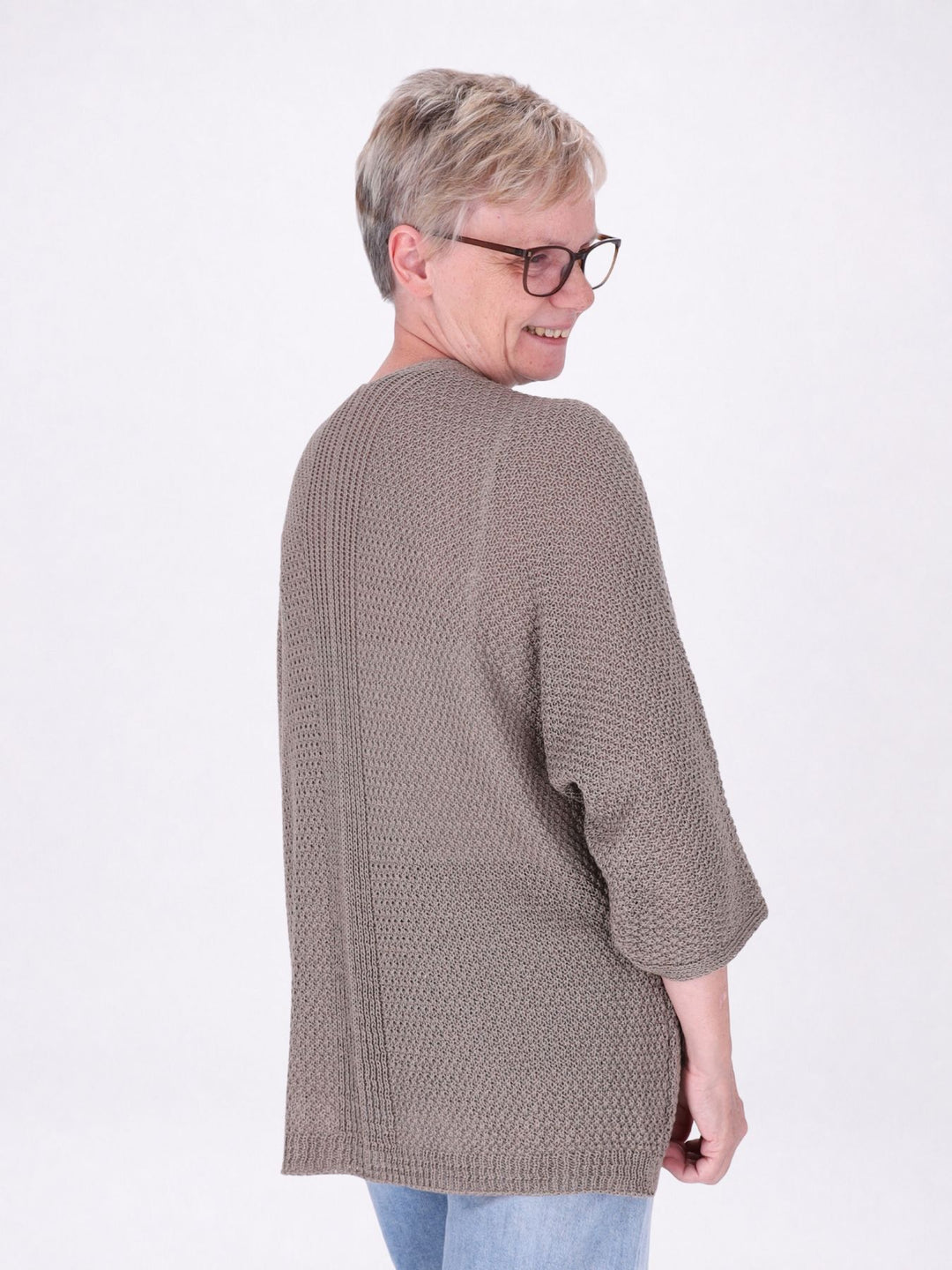 Strickjacke Damen offen 3/4 Arm