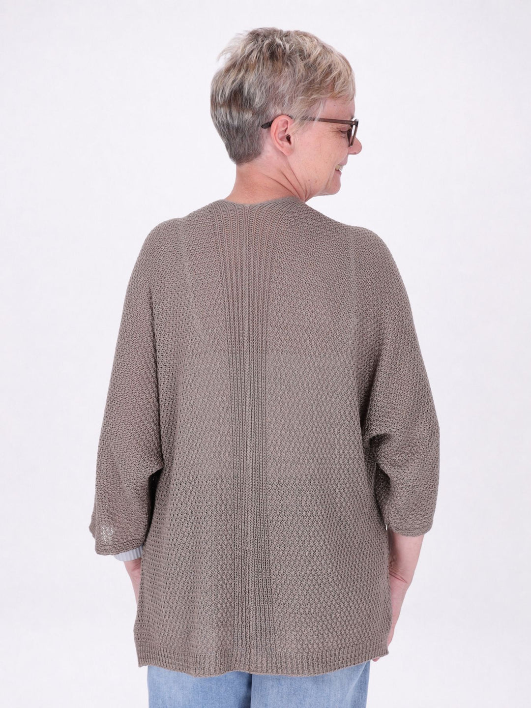 Strickjacke Damen offen 3/4 Arm