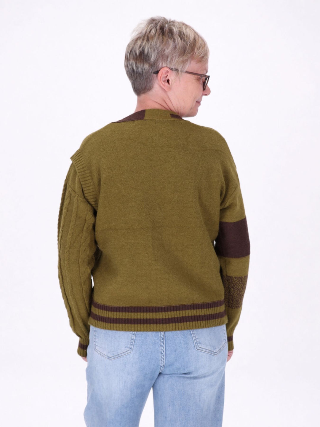 Strickjacke Damen Farbmix Raute