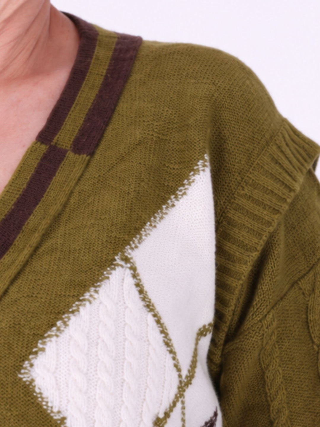 Strickjacke Damen Farbmix Raute
