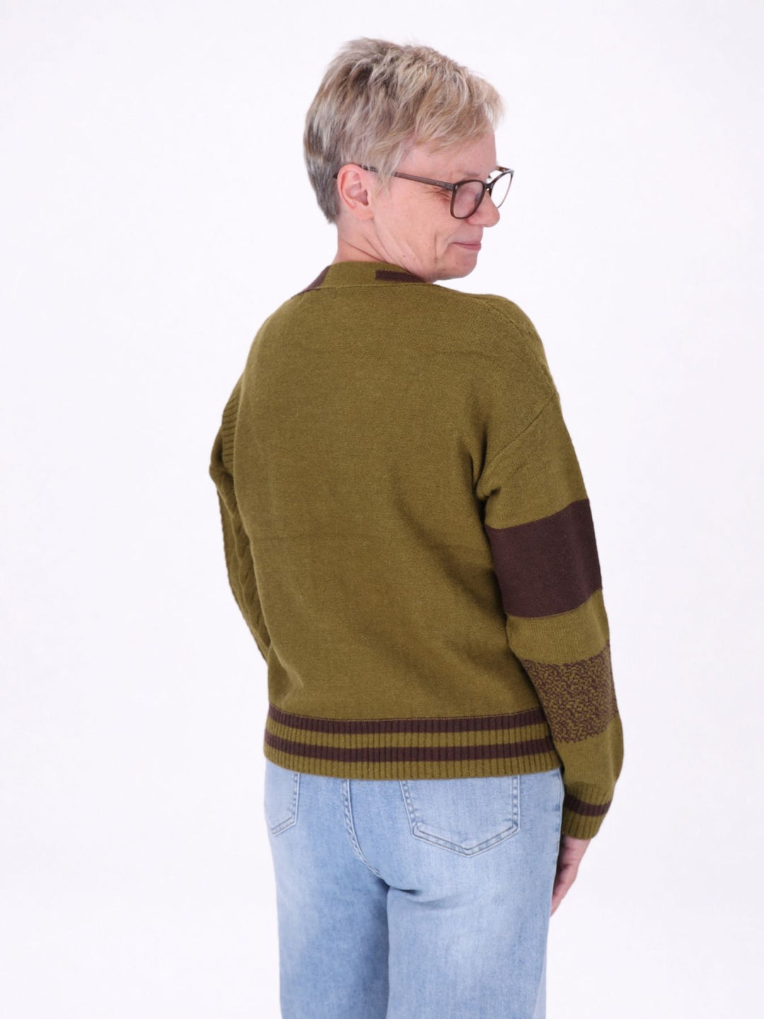 Strickjacke Damen Farbmix Raute