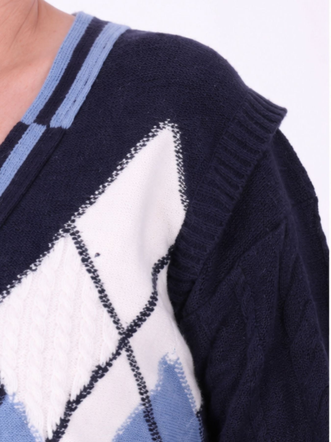Strickjacke Damen Farbmix Raute