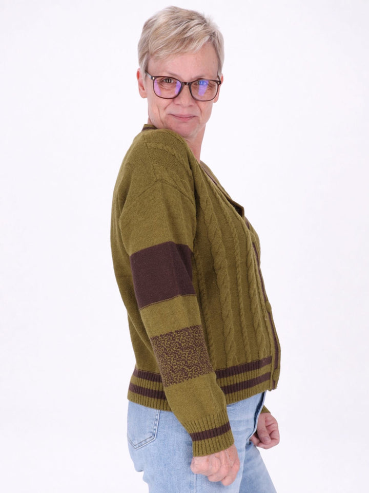 Strickjacke Damen Farbmix Raute