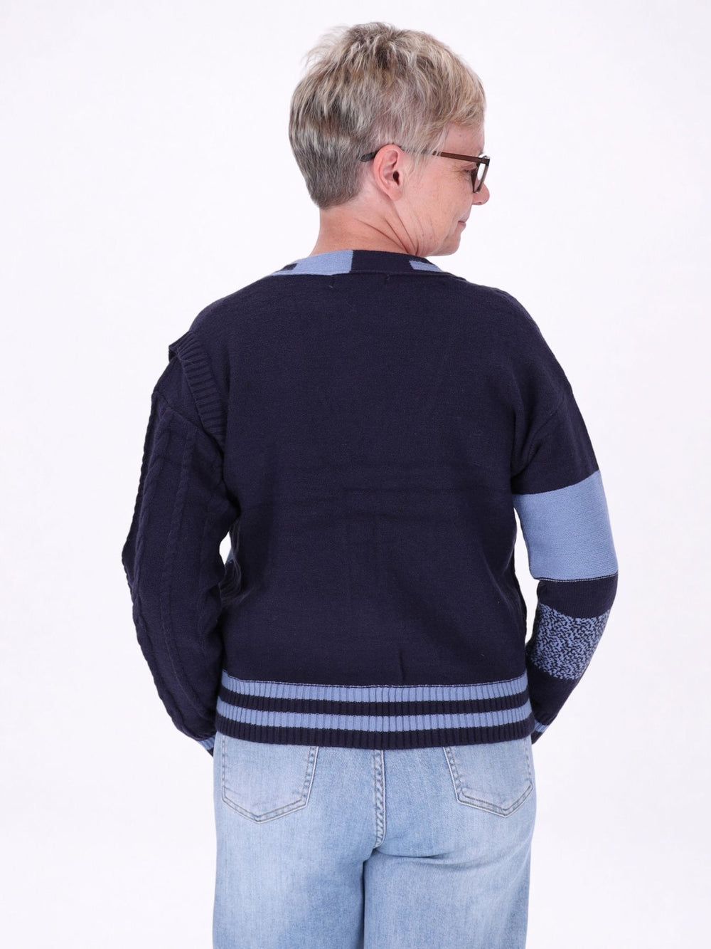 Strickjacke Damen Farbmix Raute