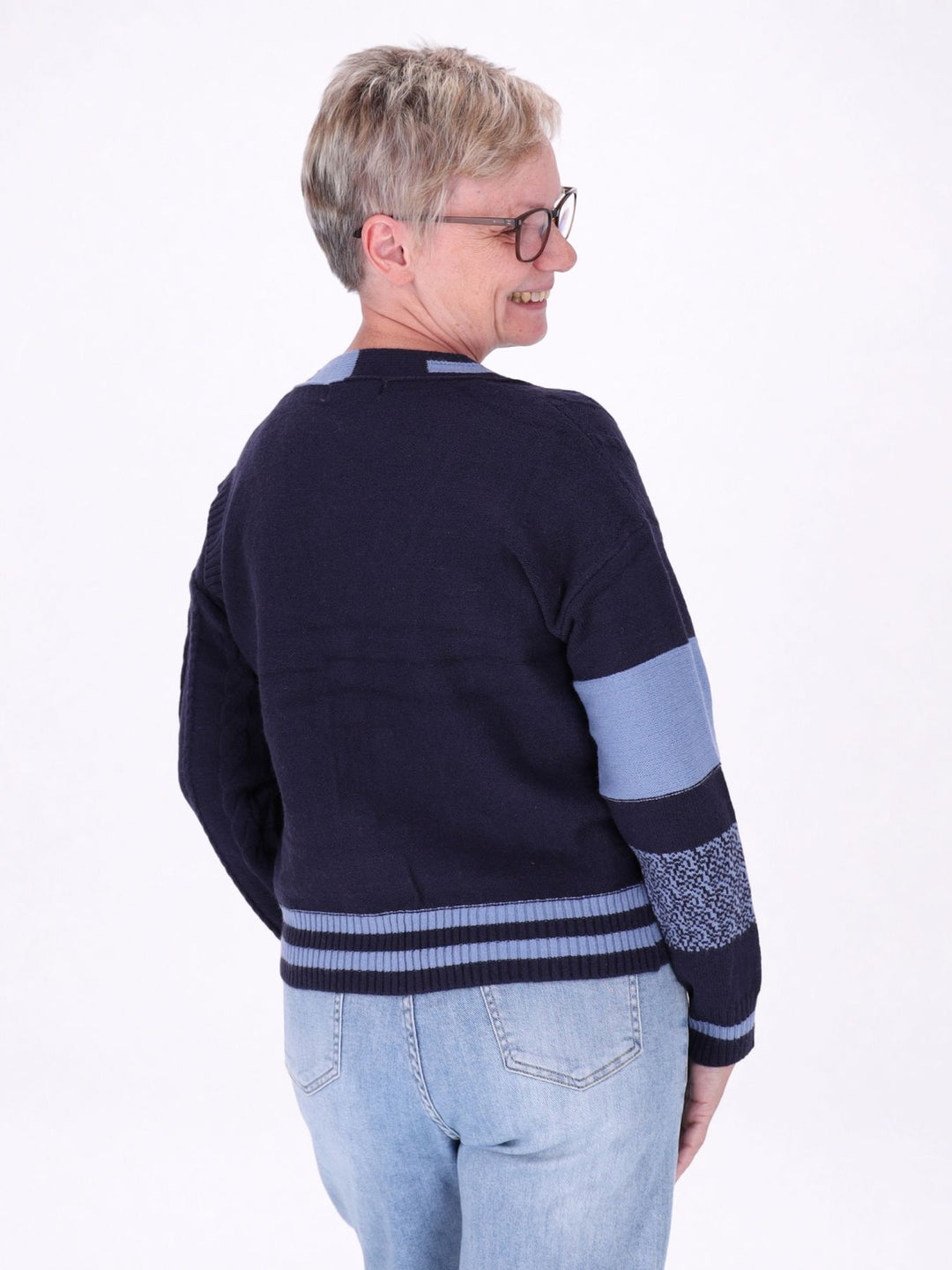 Strickjacke Damen Farbmix Raute