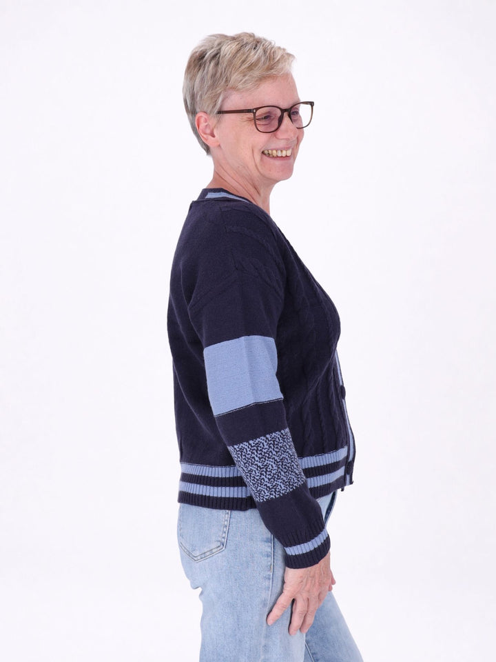 Strickjacke Damen Farbmix Raute