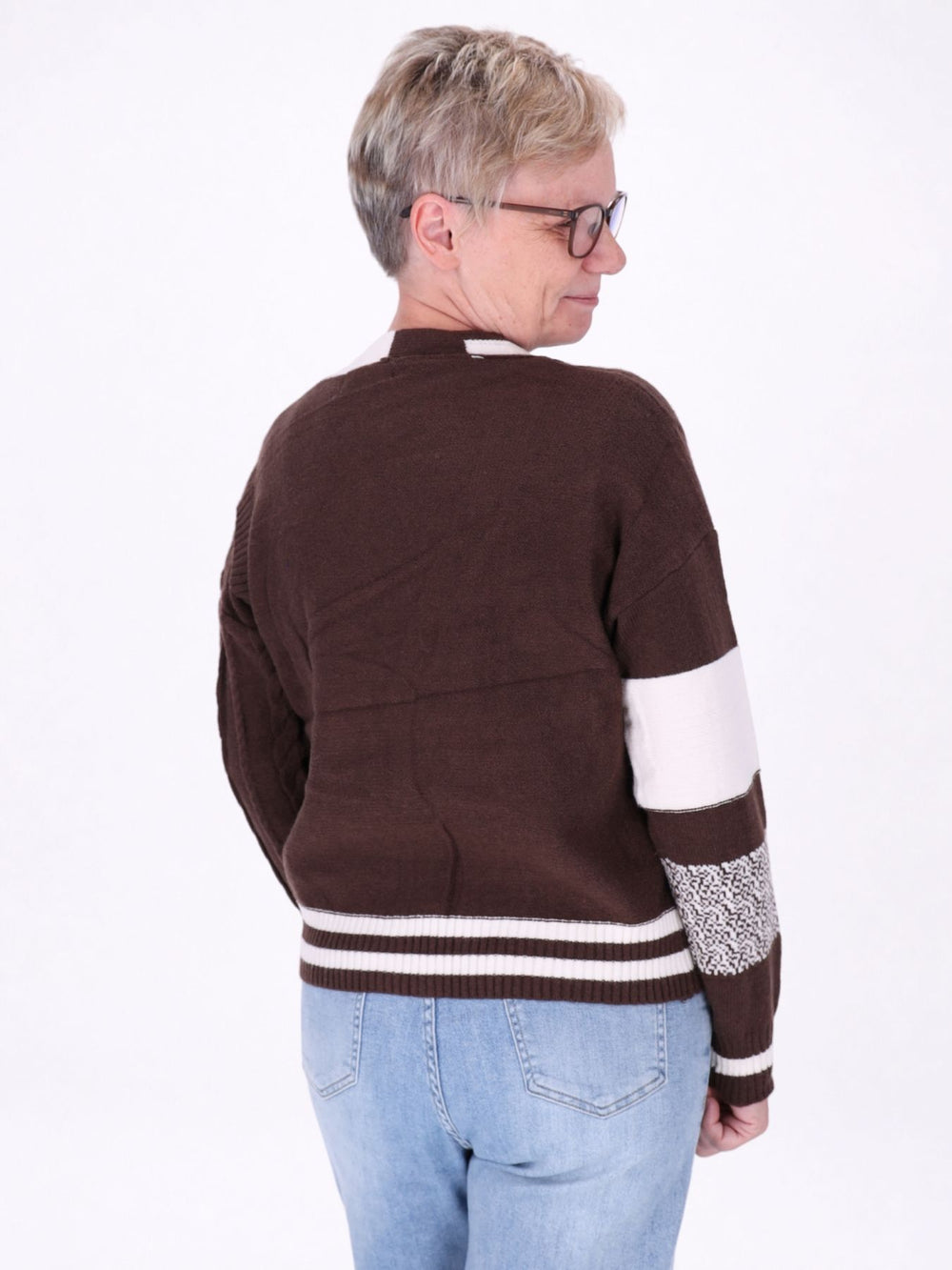Strickjacke Damen Farbmix Raute