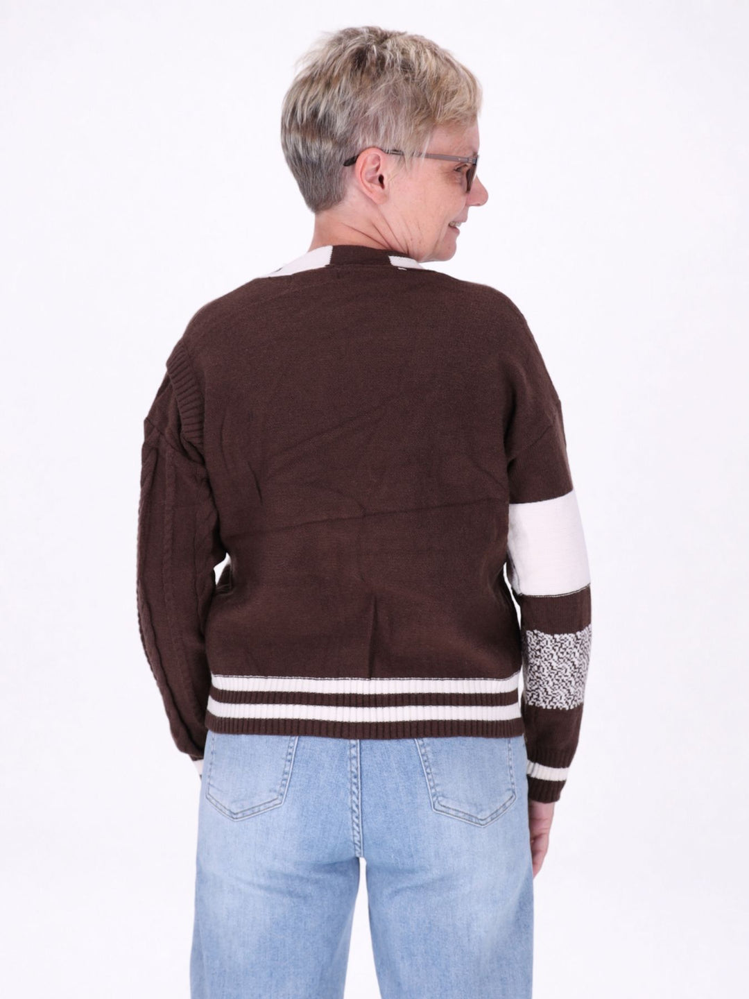 Strickjacke Damen Farbmix Raute