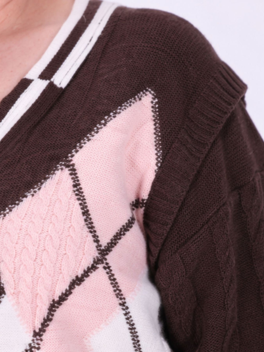 Strickjacke Damen Farbmix Raute