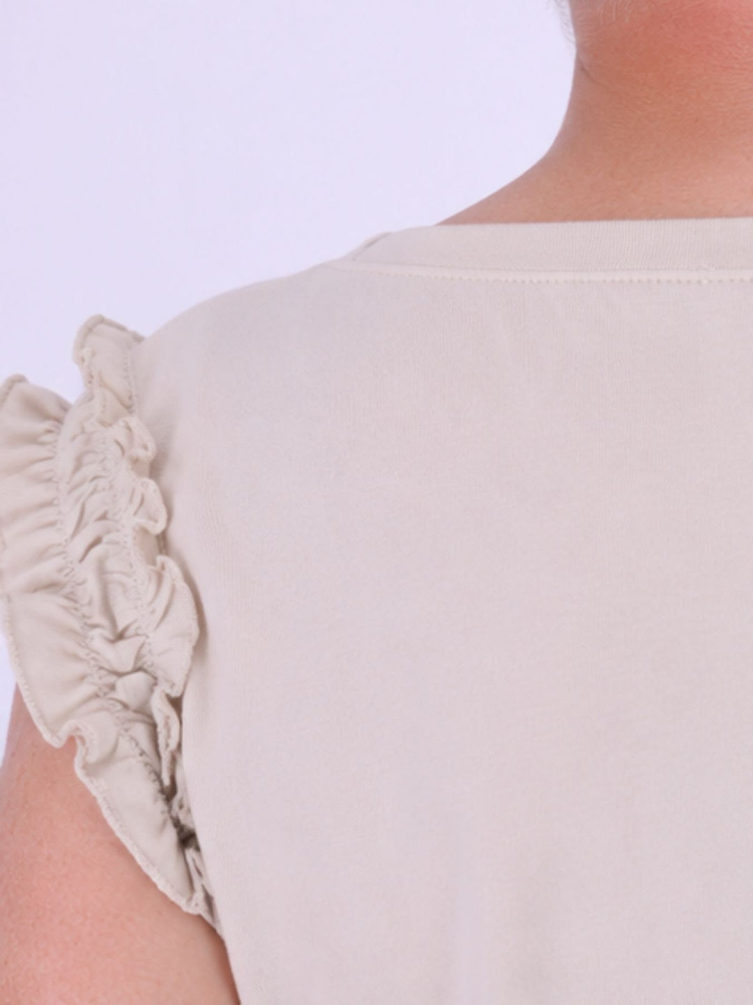 T-Shirt ohne Arm Rüschen am Armausschnitt