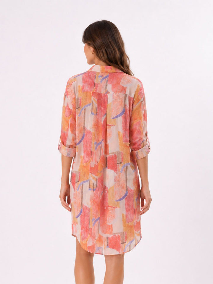 Longbluse Damen verschiedene AOP