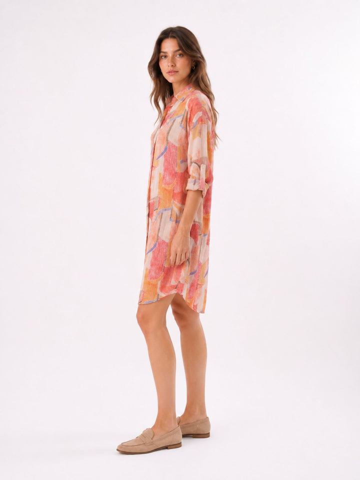 Longbluse Damen verschiedene AOP