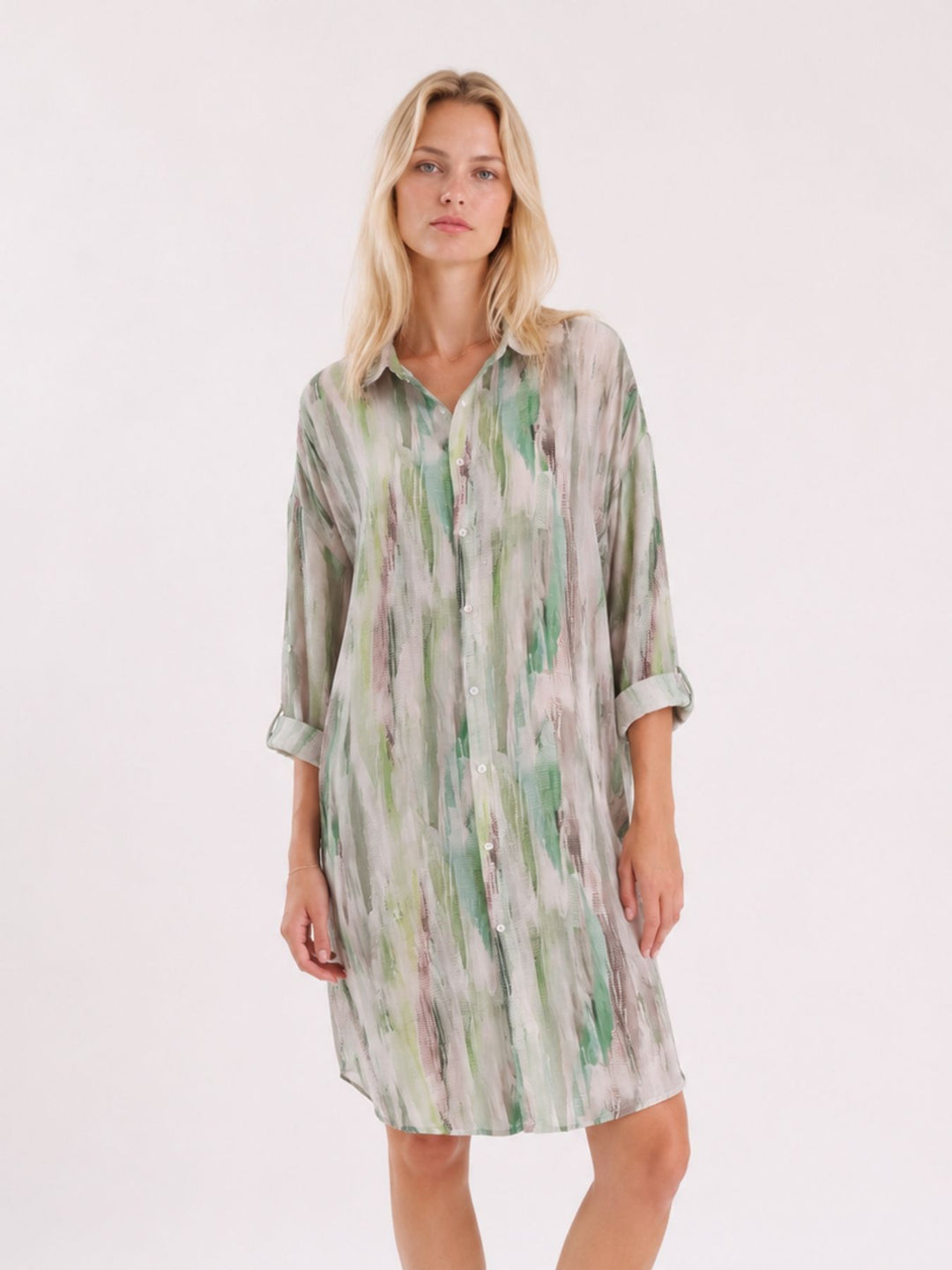 Longbluse Damen verschiedene AOP