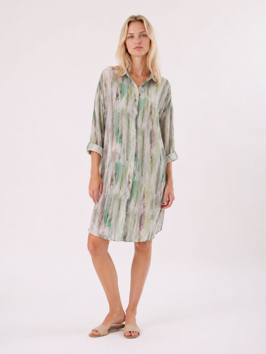 Longbluse Damen verschiedene AOP