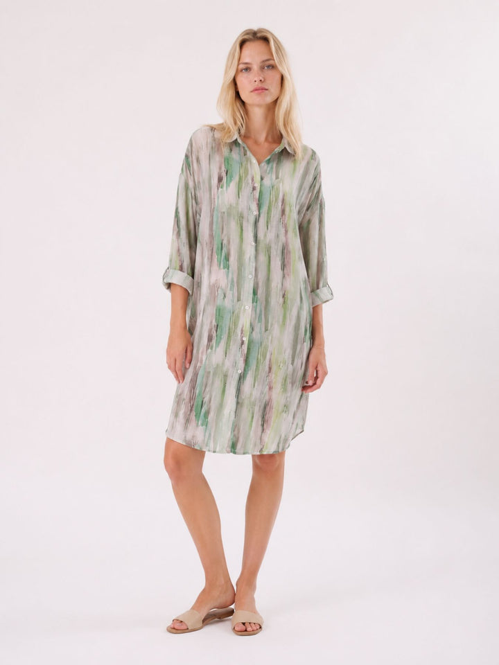 Longbluse Damen verschiedene AOP