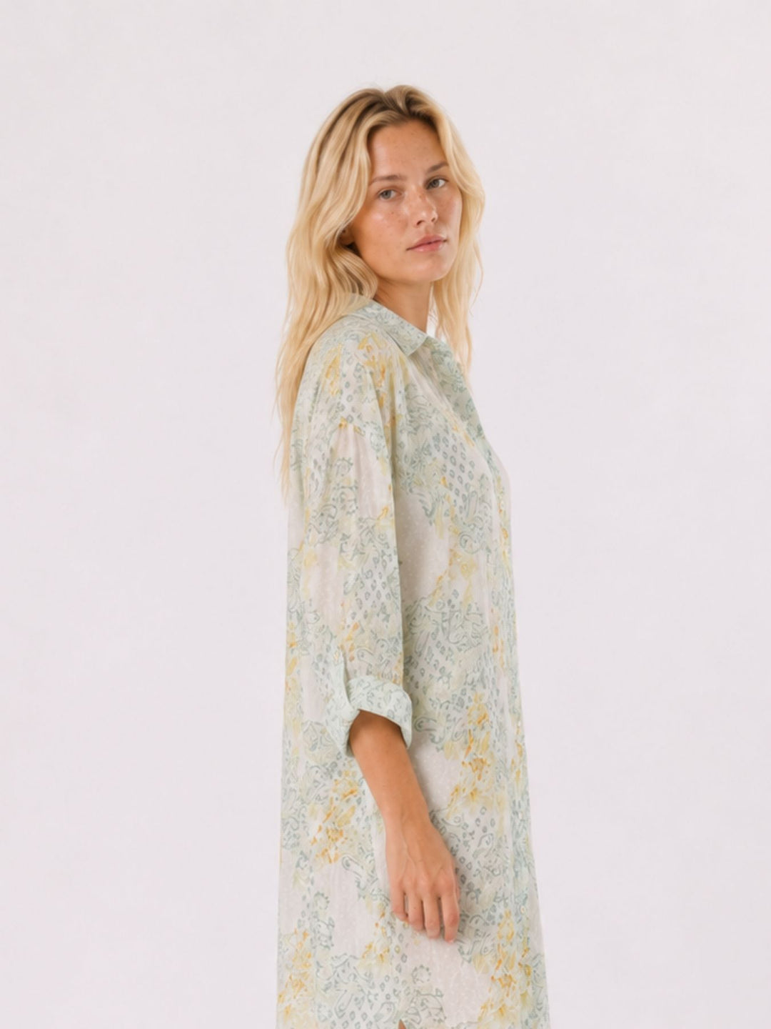 Longbluse Damen verschiedene AOP