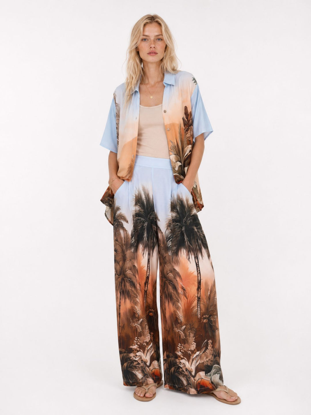 Bluse Damen 1/2 Arm AOP Jungel