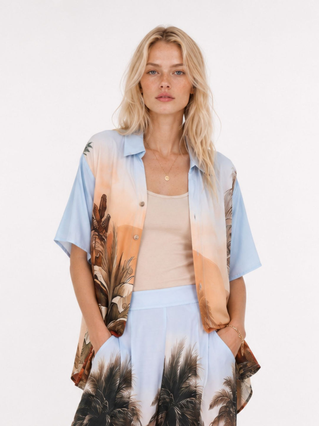 Bluse Damen 1/2 Arm AOP Jungel